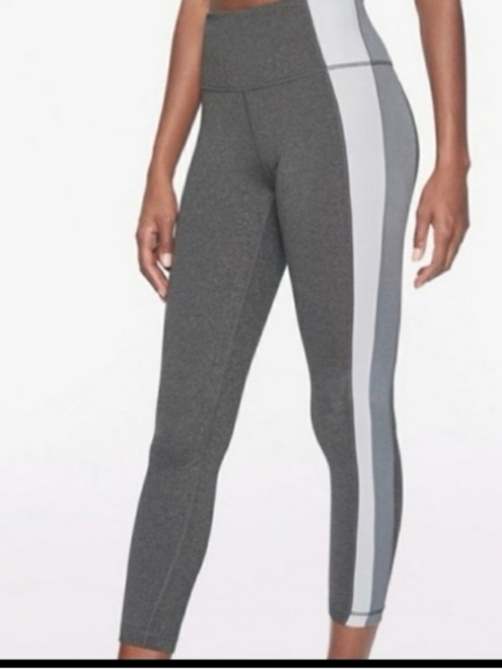 Athleta Salutation Colorblock Asymmetrical Powervita 7/8 Leggings Size Small
